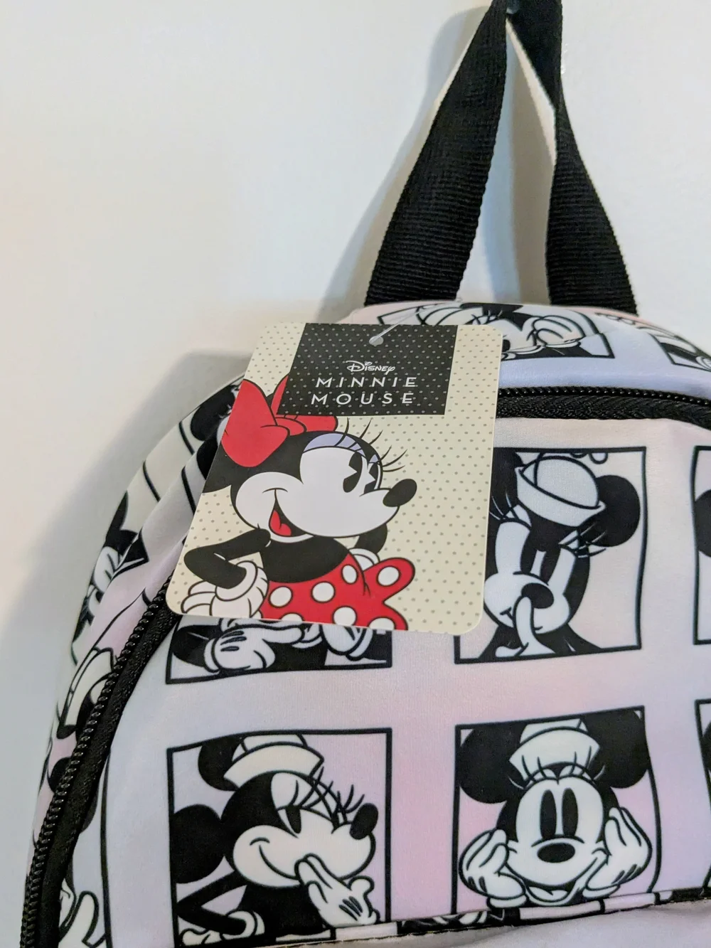 Disney Mini Backpack in Black and Pastel Pink/Blue